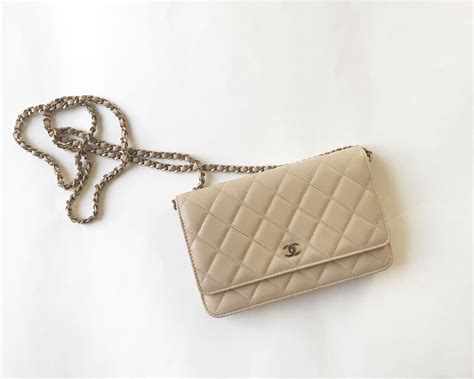 chanel wallet on chain beige clair|More.